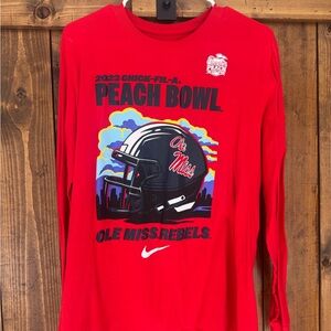 Nike Red Ole Miss Rebels Peach Bowl Long Sleeve Shirt